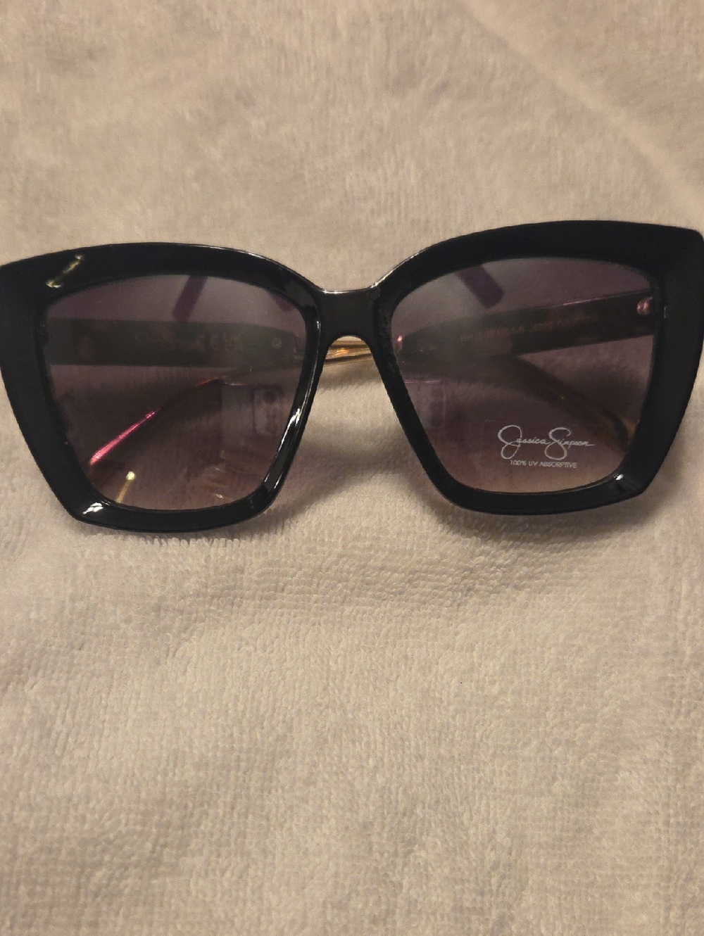 Jessica Simpson Black Oversized Square Sunglasses with Gradient Lenses #2